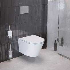 Ambassador Унитаз Ritz подвесной безободковый белый с сиденьем микролифт – фотография-5